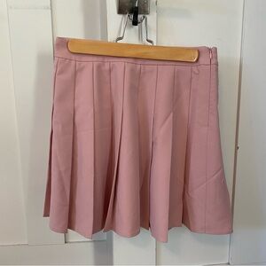 GOELIA Women's Pleated Skater Mini Skirt - Dusty Rose